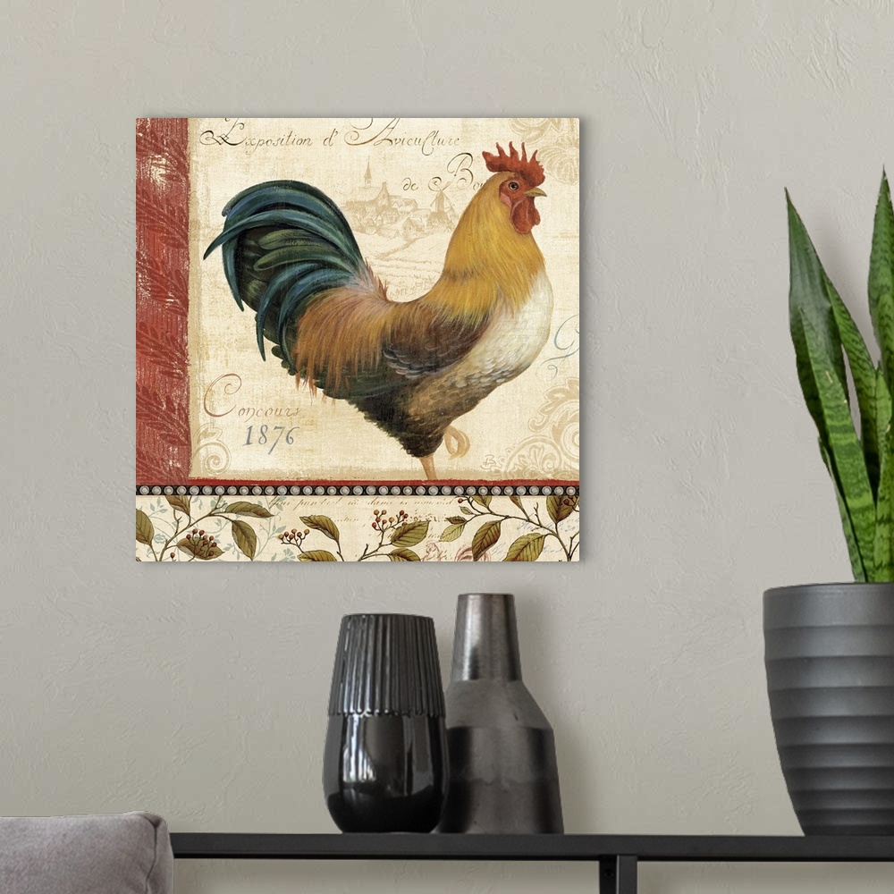 A modern room featuring Majestic Rooster I