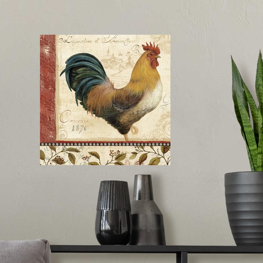 A modern room featuring Majestic Rooster I
