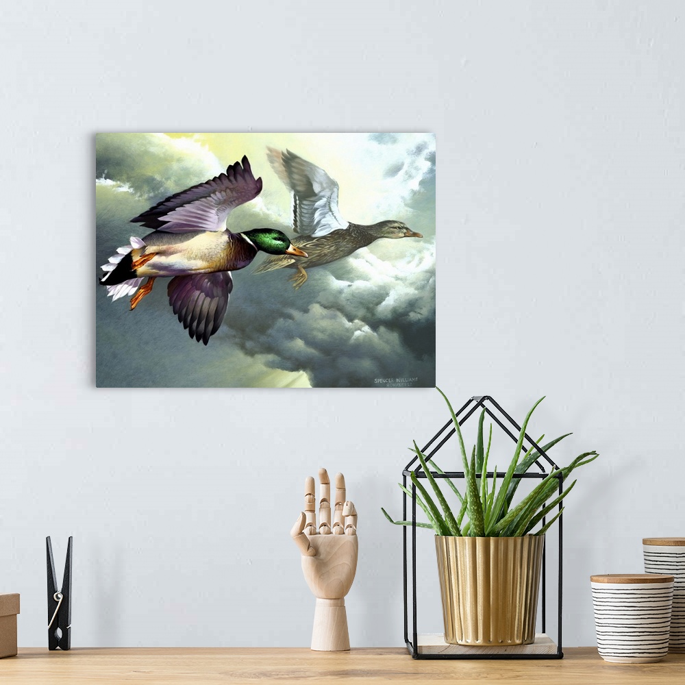 A bohemian room featuring Mallards In Flight