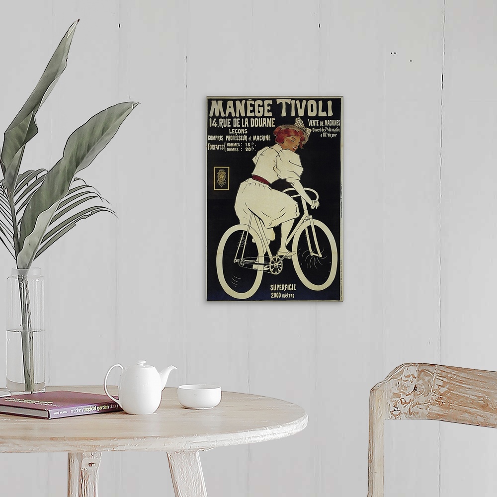 A farmhouse room featuring Manege Tivoli - Vintage Bicycle Advertisement