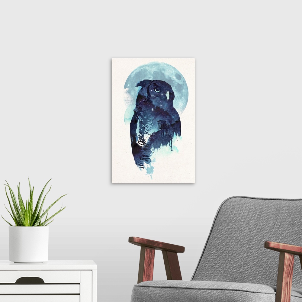 A modern room featuring Midnight Owl