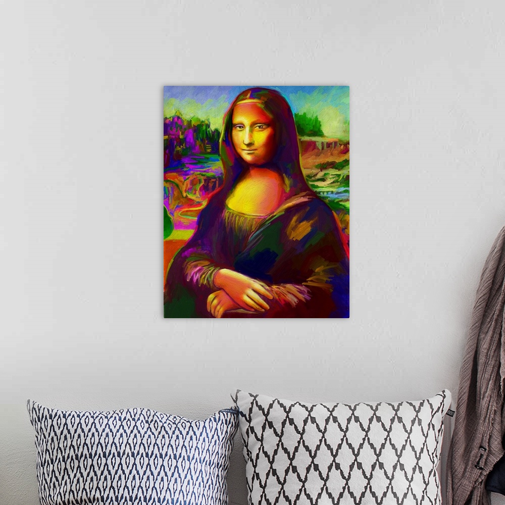 A bohemian room featuring Mona Lisa