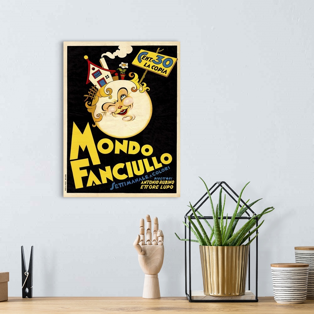 A bohemian room featuring Mondo Fanciullo - Vintage Cartoon Poster