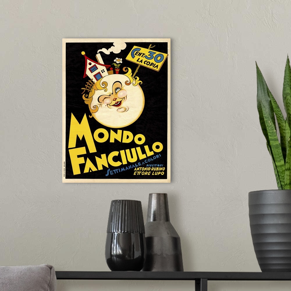 A modern room featuring Mondo Fanciullo - Vintage Cartoon Poster