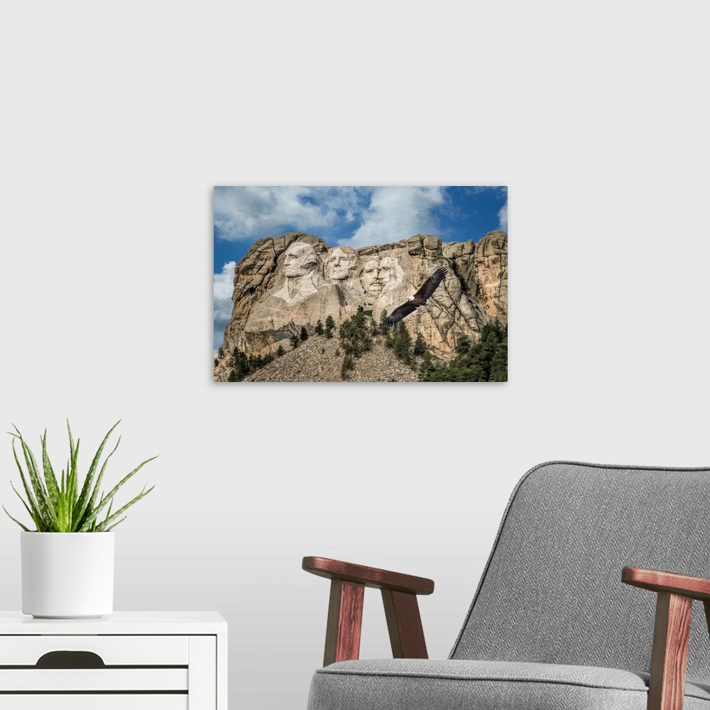 A modern room featuring Mount Rushmore And Eagle