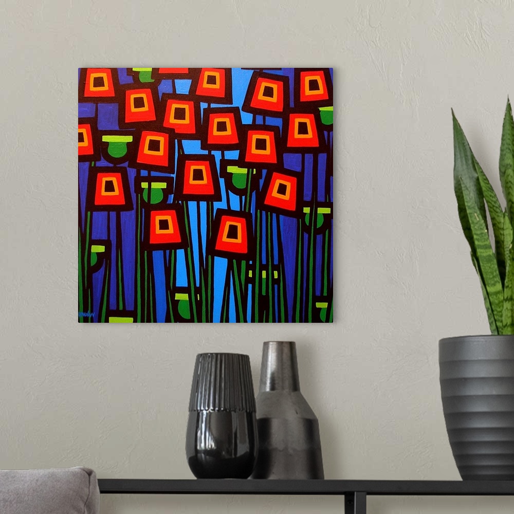 A modern room featuring Night Poppies