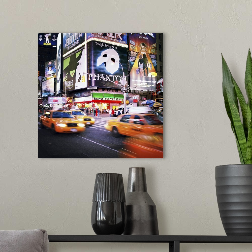 A modern room featuring NYC Taxi Taxi