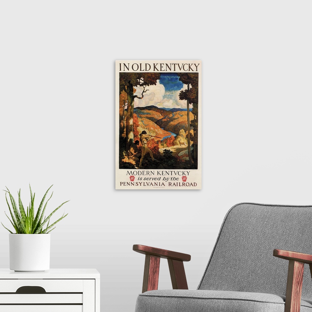 A modern room featuring Old Kentucky - Vintage Travel Advertisement