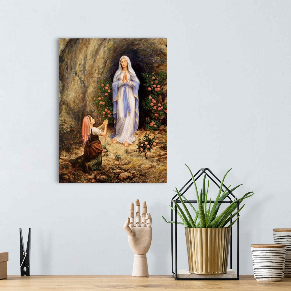 A bohemian room featuring Our Lady Of Lourdes