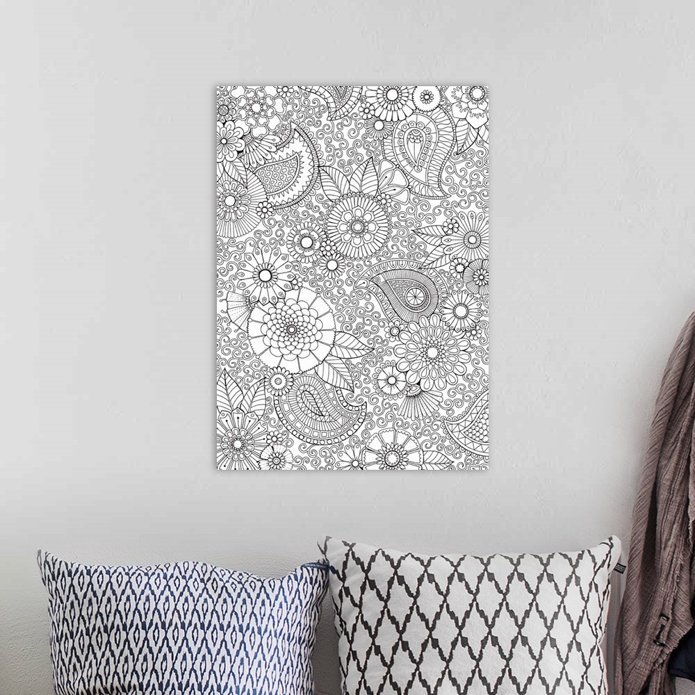 A bohemian room featuring Paisley Floral