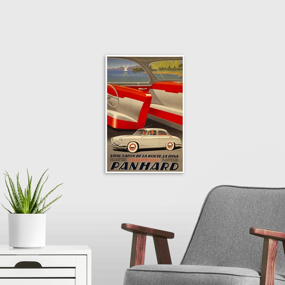A modern room featuring Panhard Auto, vintage Automobiles