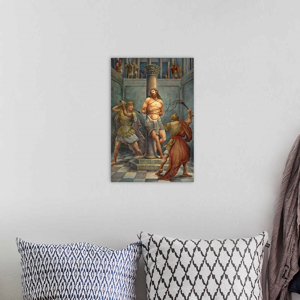A bohemian room featuring Passion of Christ