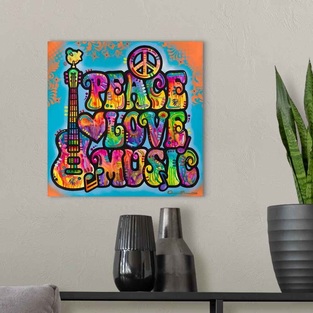 A modern room featuring Peace Love Music