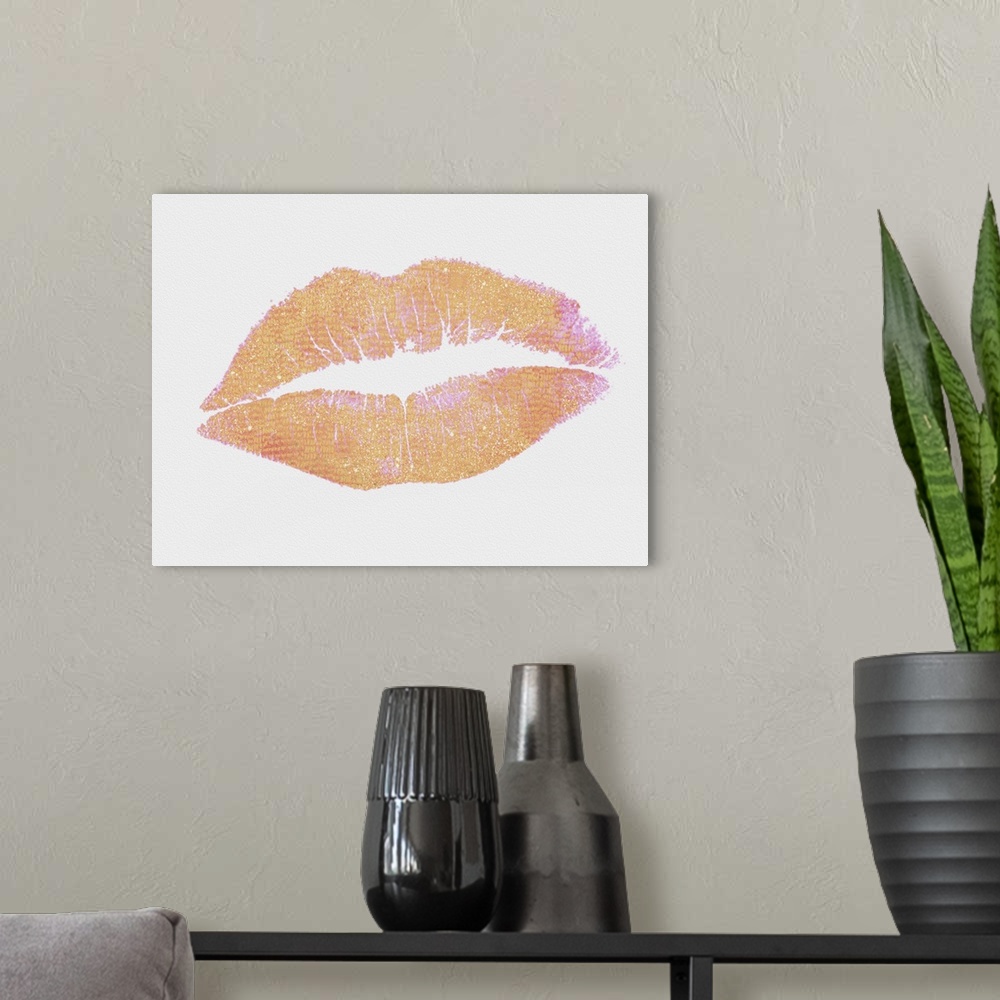 A modern room featuring Peach and Gold Lips