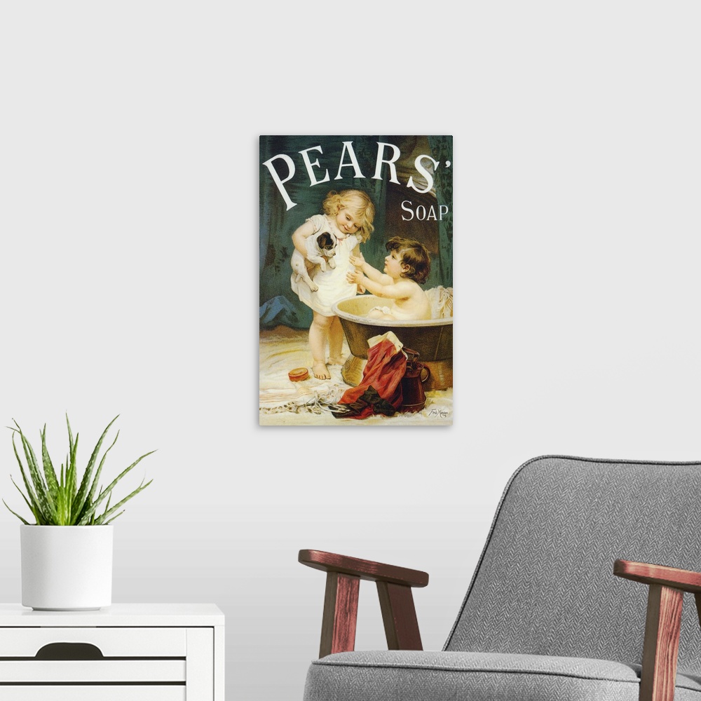 A modern room featuring Pears Soap - Vintage Advertisement