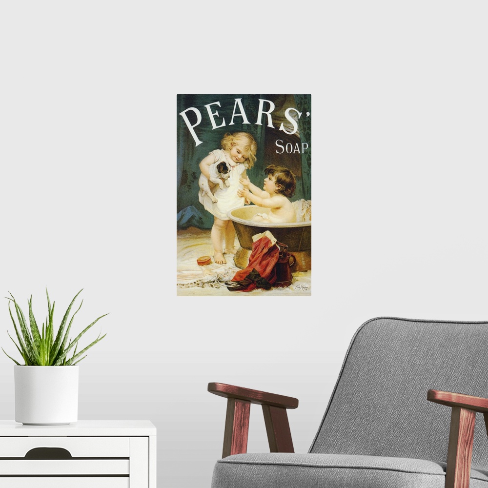 A modern room featuring Pears Soap - Vintage Advertisement