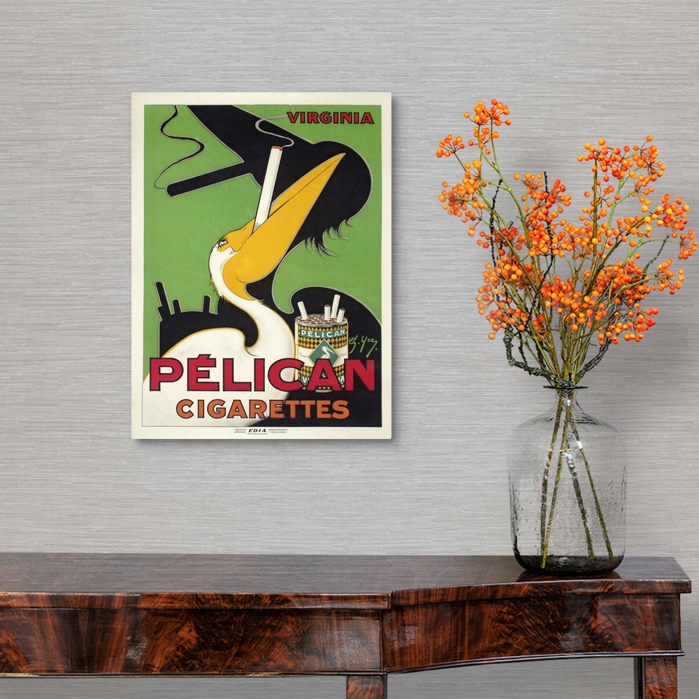 A traditional room featuring Pelican - Vintage Cigarette Advertisement