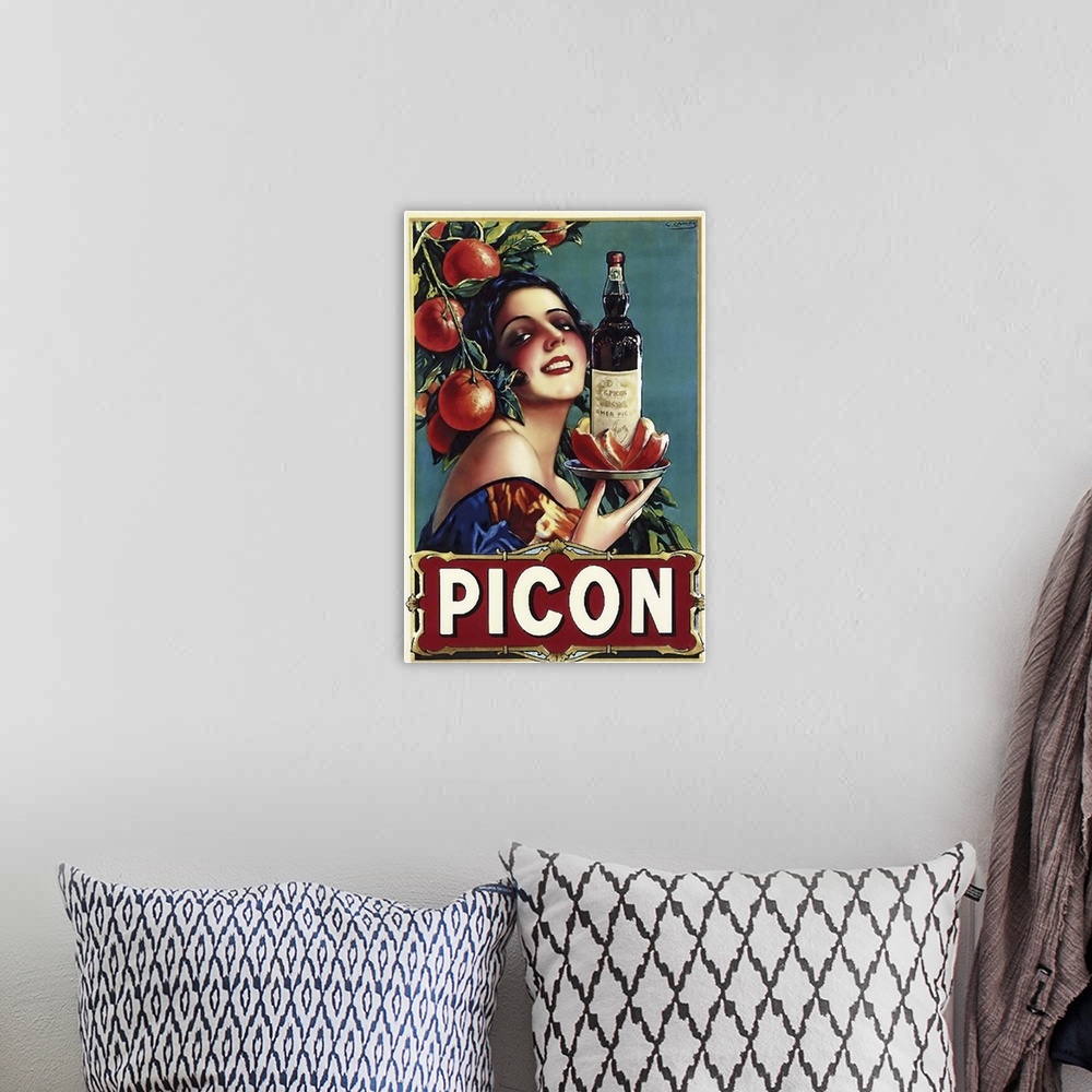 A bohemian room featuring Picon Liqueur - Vintage Beverage Advertisement