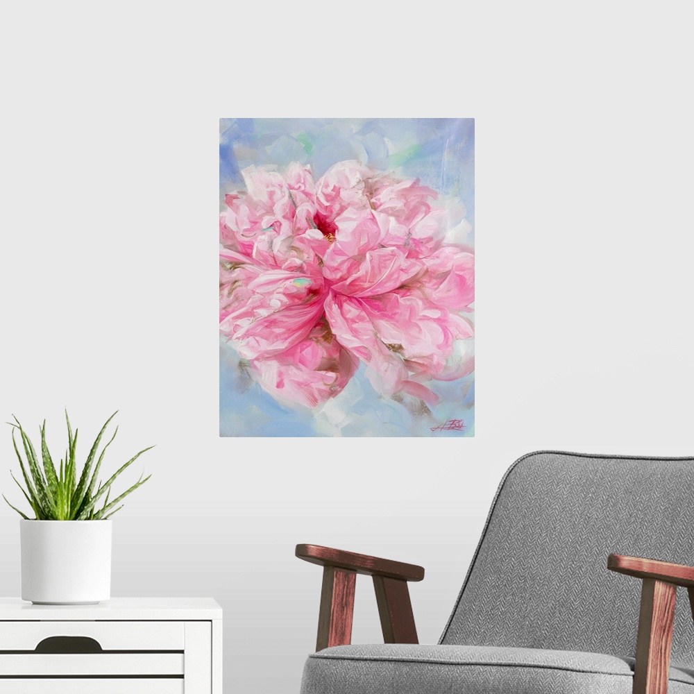 A modern room featuring Pink Peony II