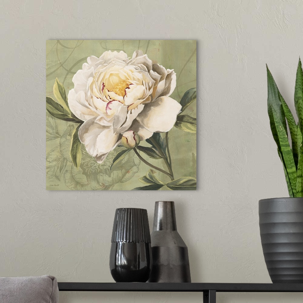A modern room featuring white peony