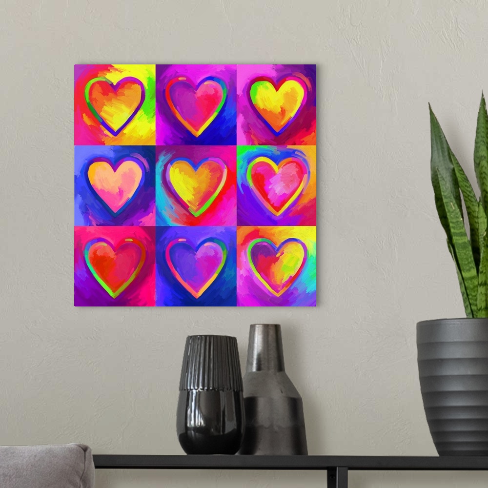 A modern room featuring Pop Art Heart 2