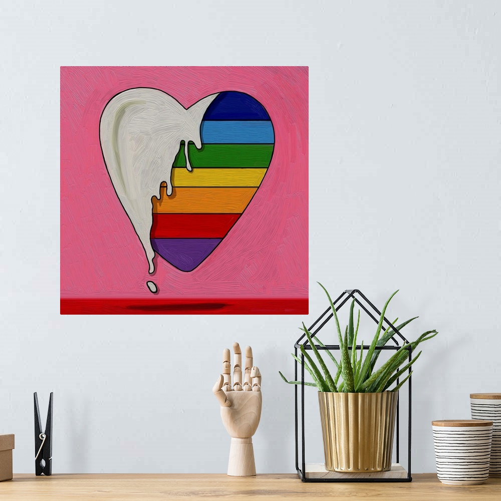 A bohemian room featuring Pop Art Heart Drip