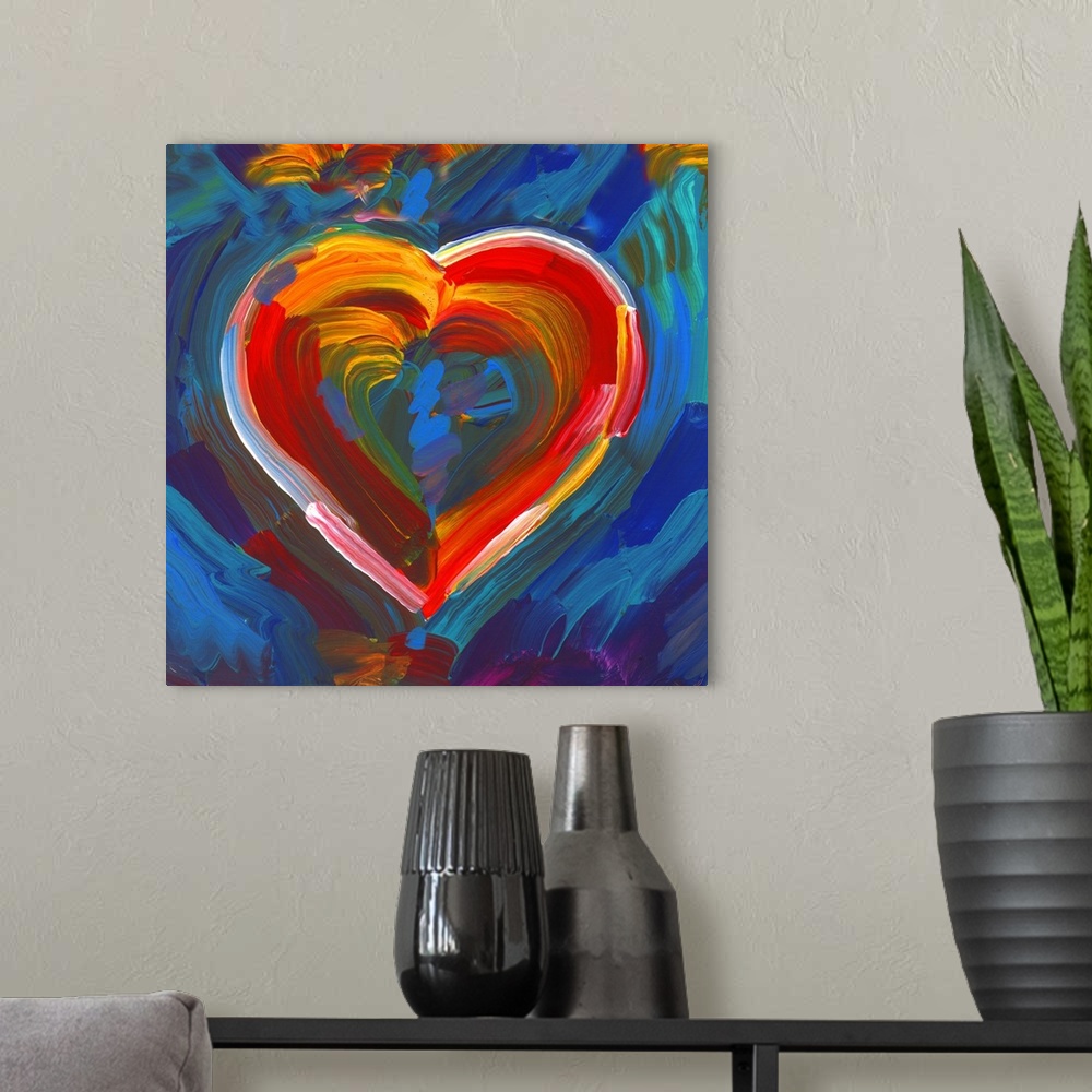 A modern room featuring Pop Art Heart Icon