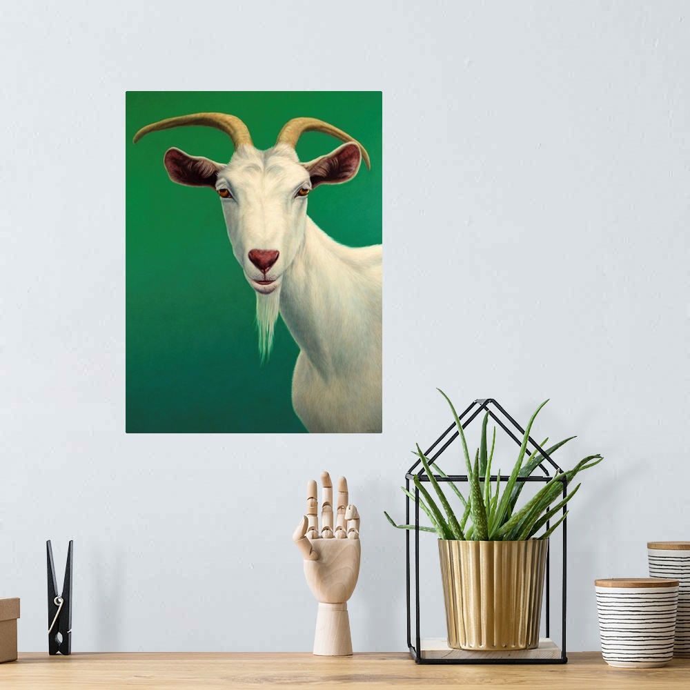 A bohemian room featuring Portrait of A Goat