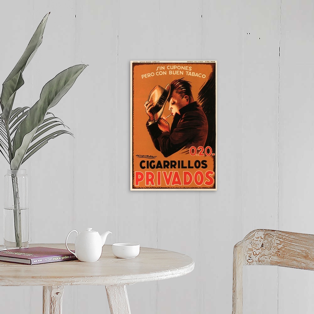 A farmhouse room featuring Privados - Vintage Cigarette Advertisement