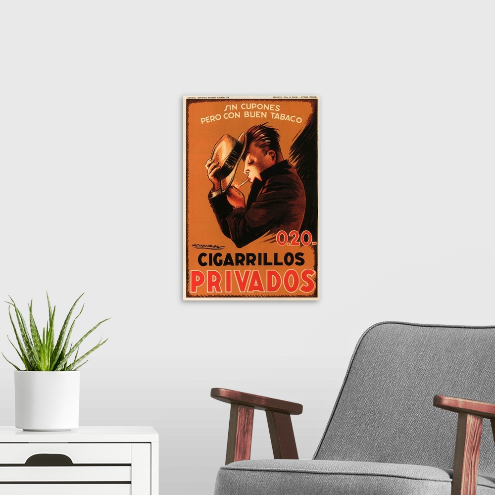 A modern room featuring Privados - Vintage Cigarette Advertisement