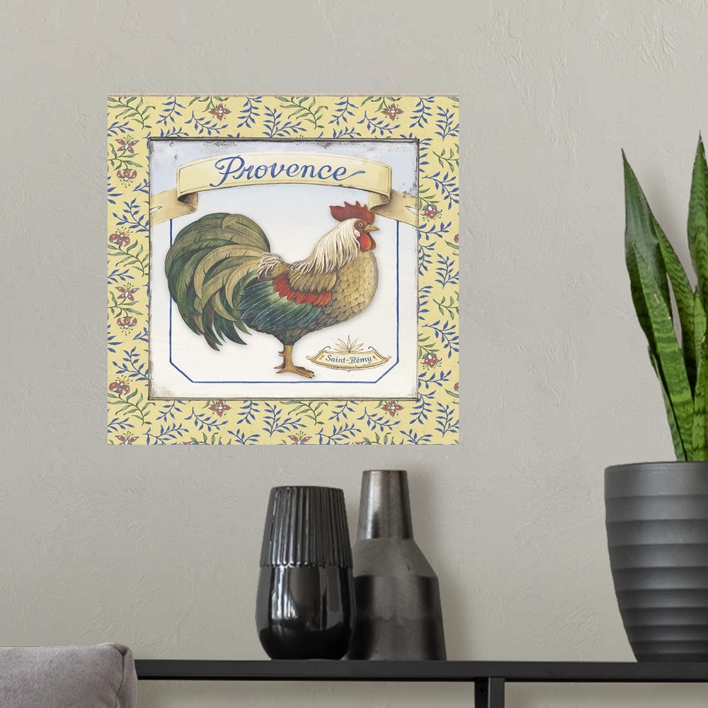 A modern room featuring Provence Rooster