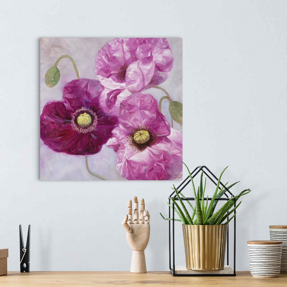 A bohemian room featuring Purple Poppies I
