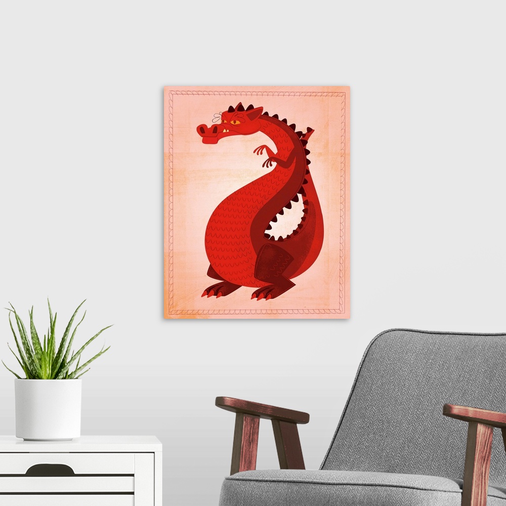A modern room featuring Red Dragon