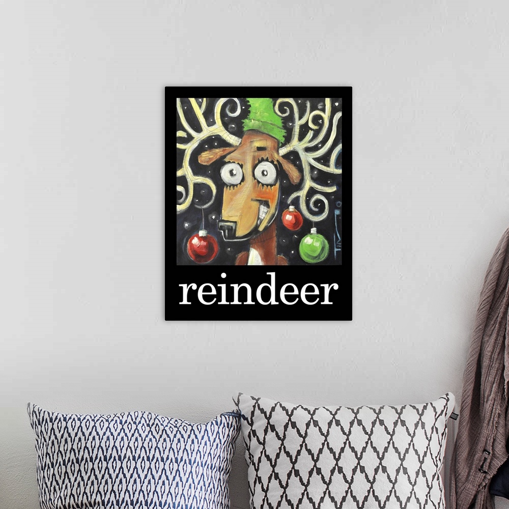 A bohemian room featuring Reindeer Poster