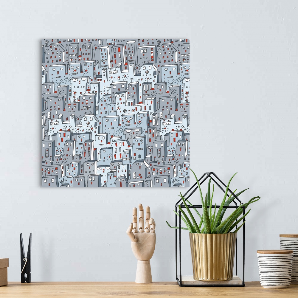 A bohemian room featuring Robot City Pattern