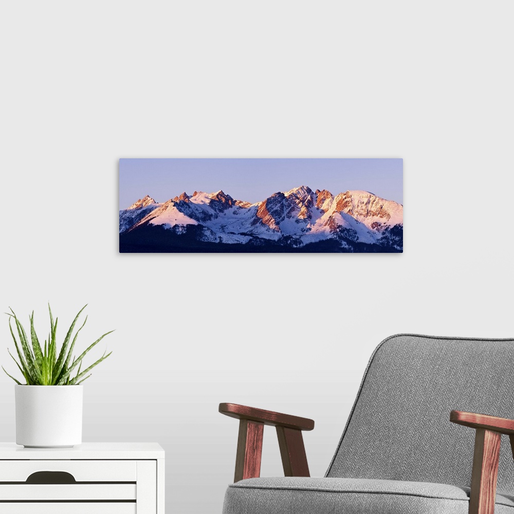 A modern room featuring Rocky Mountain Range