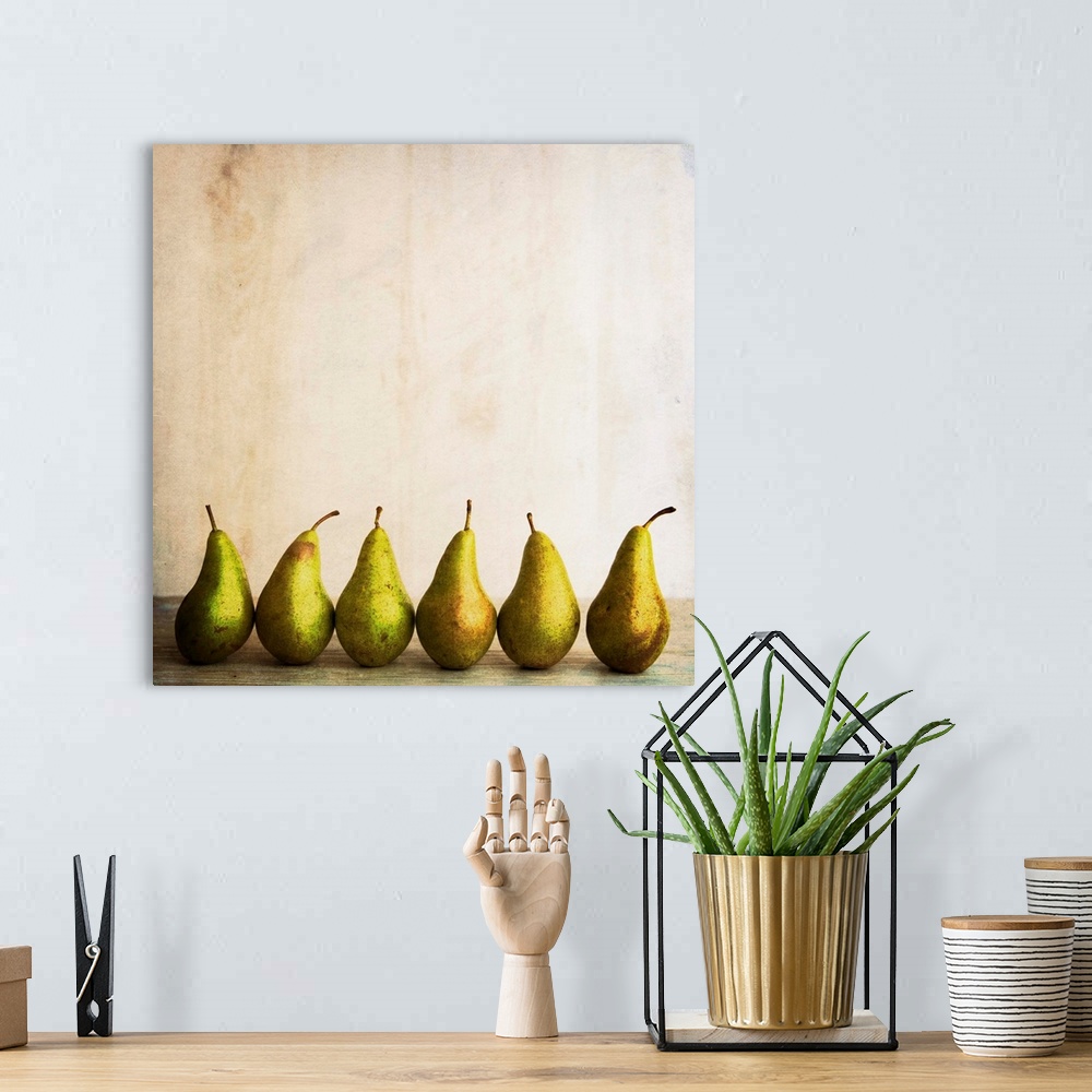 A bohemian room featuring Row Of Antique Pears
