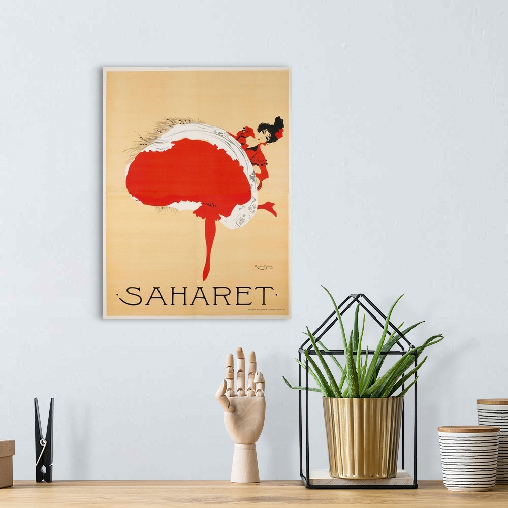 A bohemian room featuring Saharet - Vintage Cabaret Advertisement