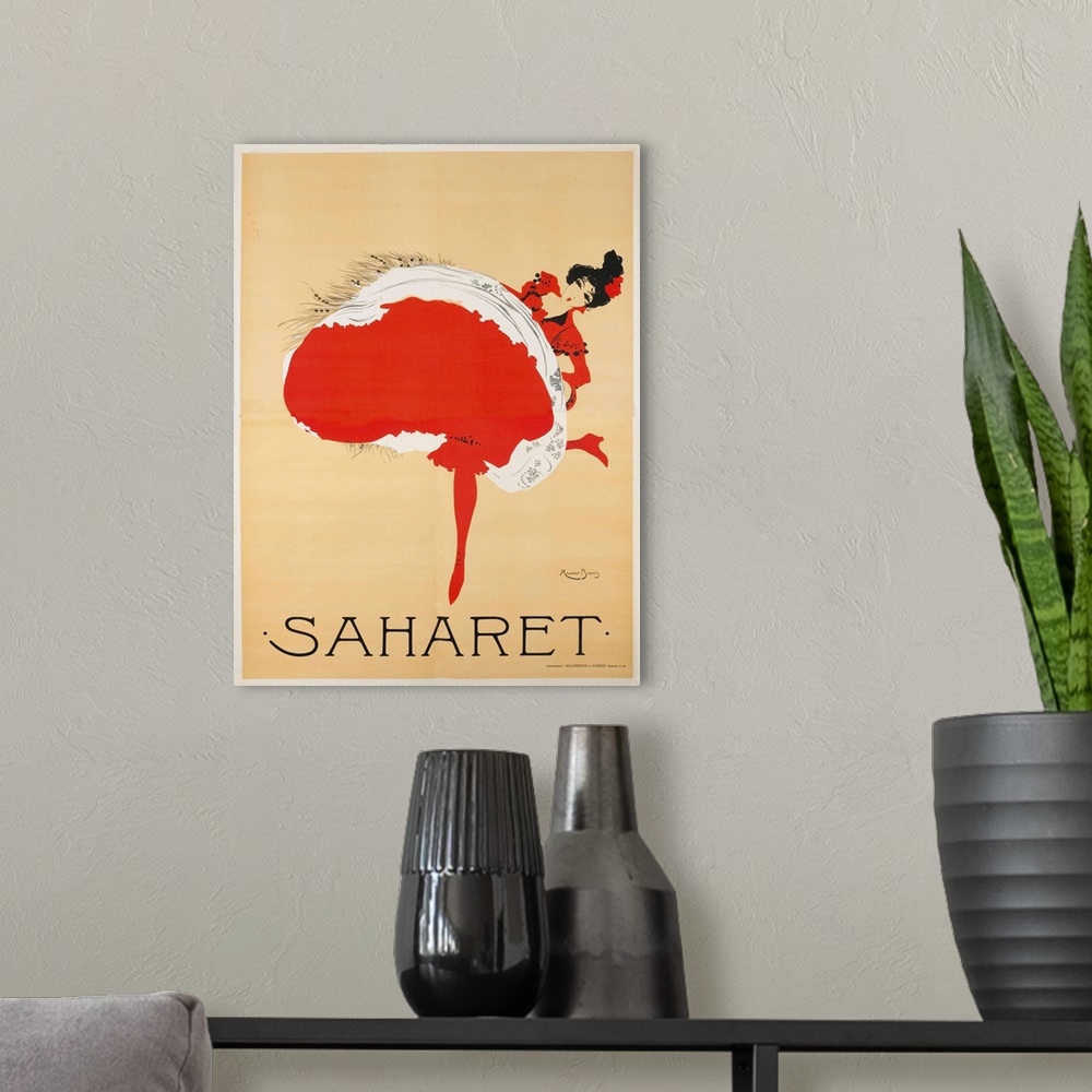 A modern room featuring Saharet - Vintage Cabaret Advertisement