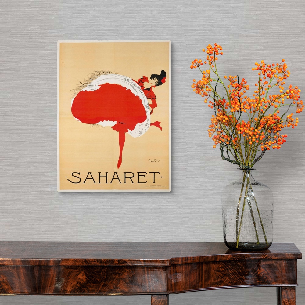 A traditional room featuring Saharet - Vintage Cabaret Advertisement