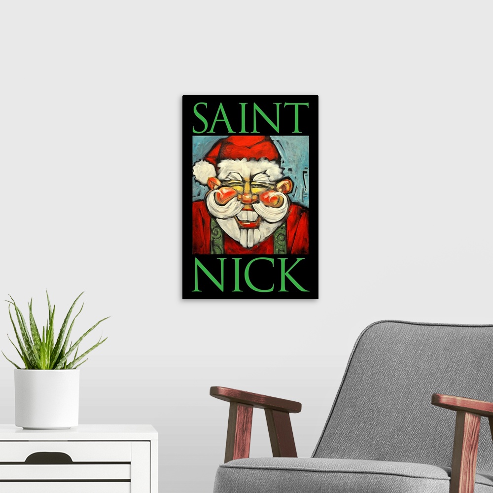 A modern room featuring Saint Nick Poster