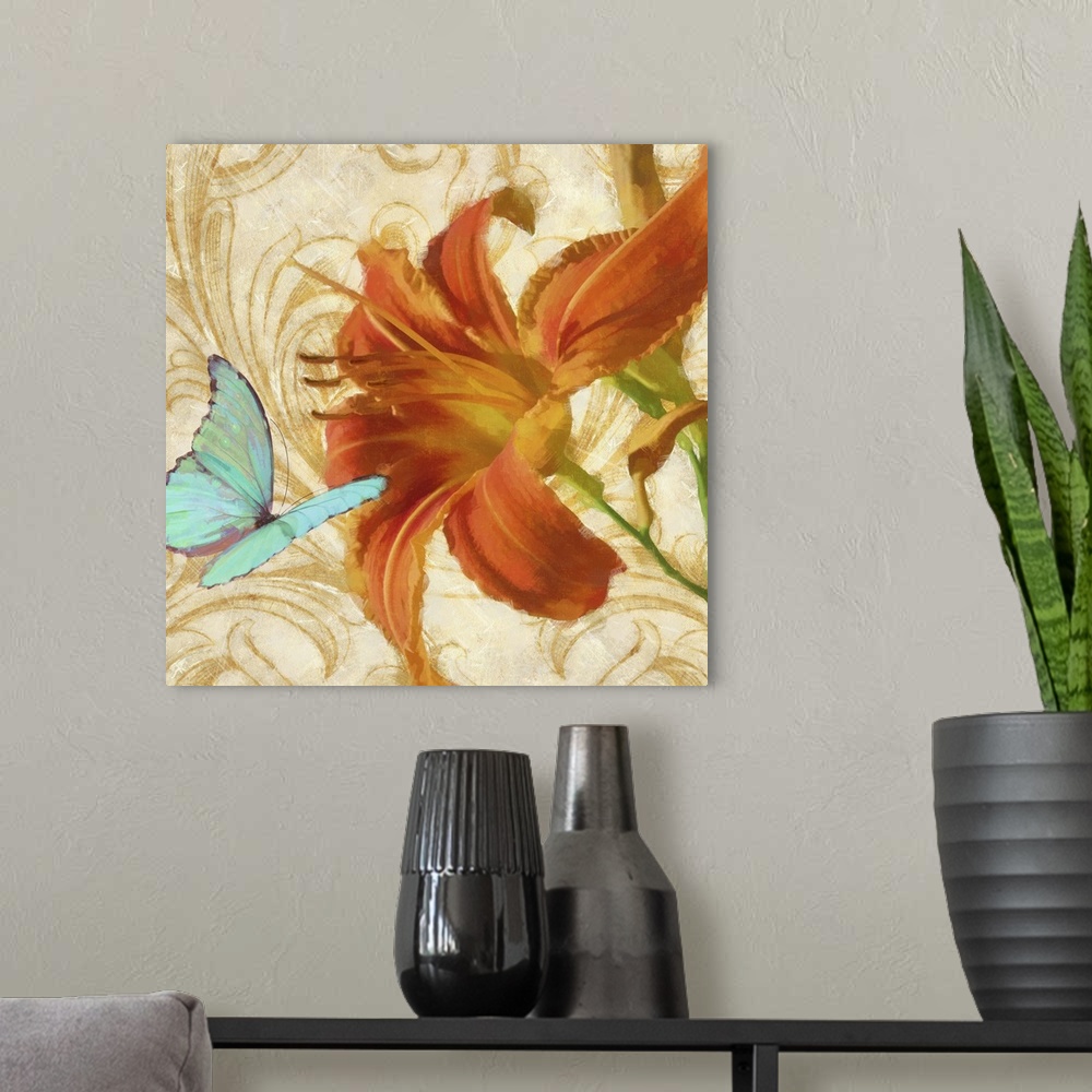 A modern room featuring Satsuma Day Lily I