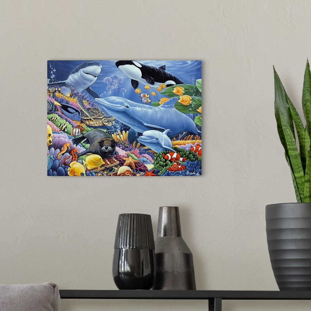 A modern room featuring Sealife