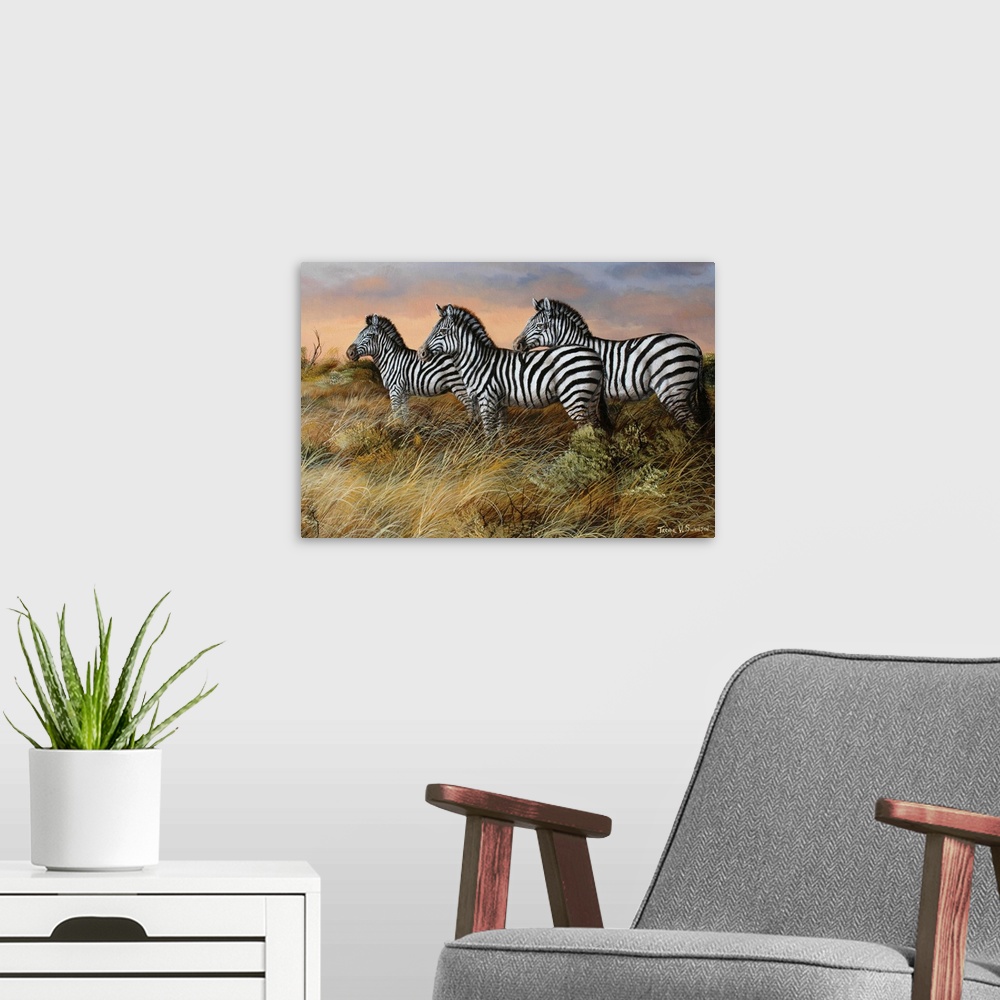 A modern room featuring Serengeti Sunset