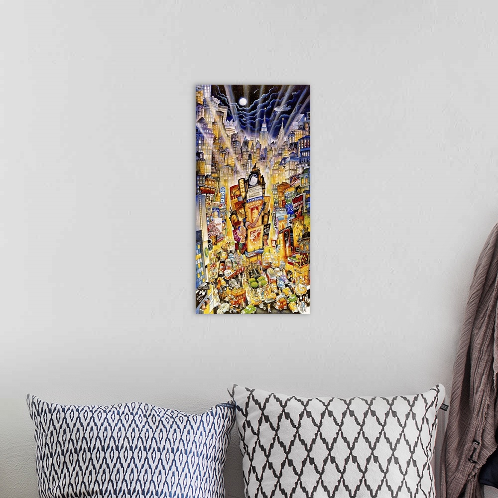 A bohemian room featuring Busy city - times square.
