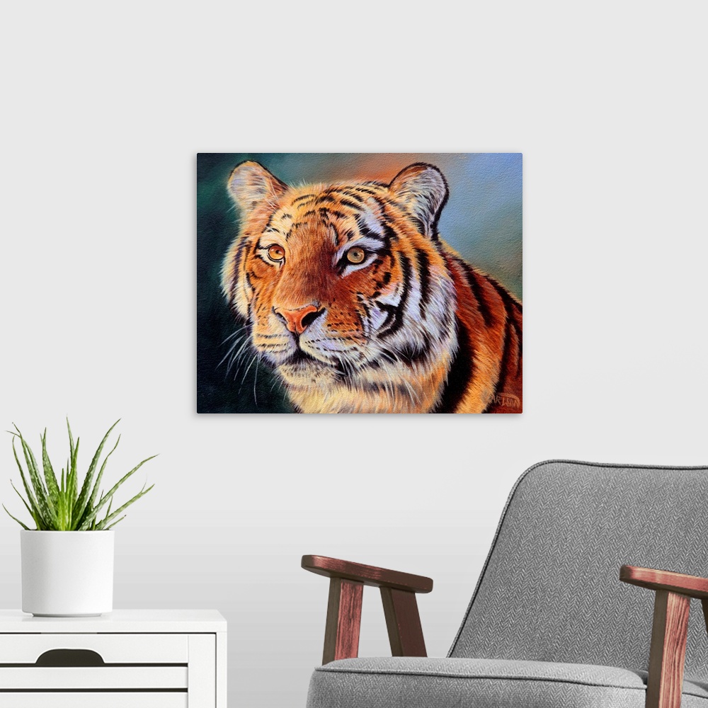 A modern room featuring Siberian Tiger