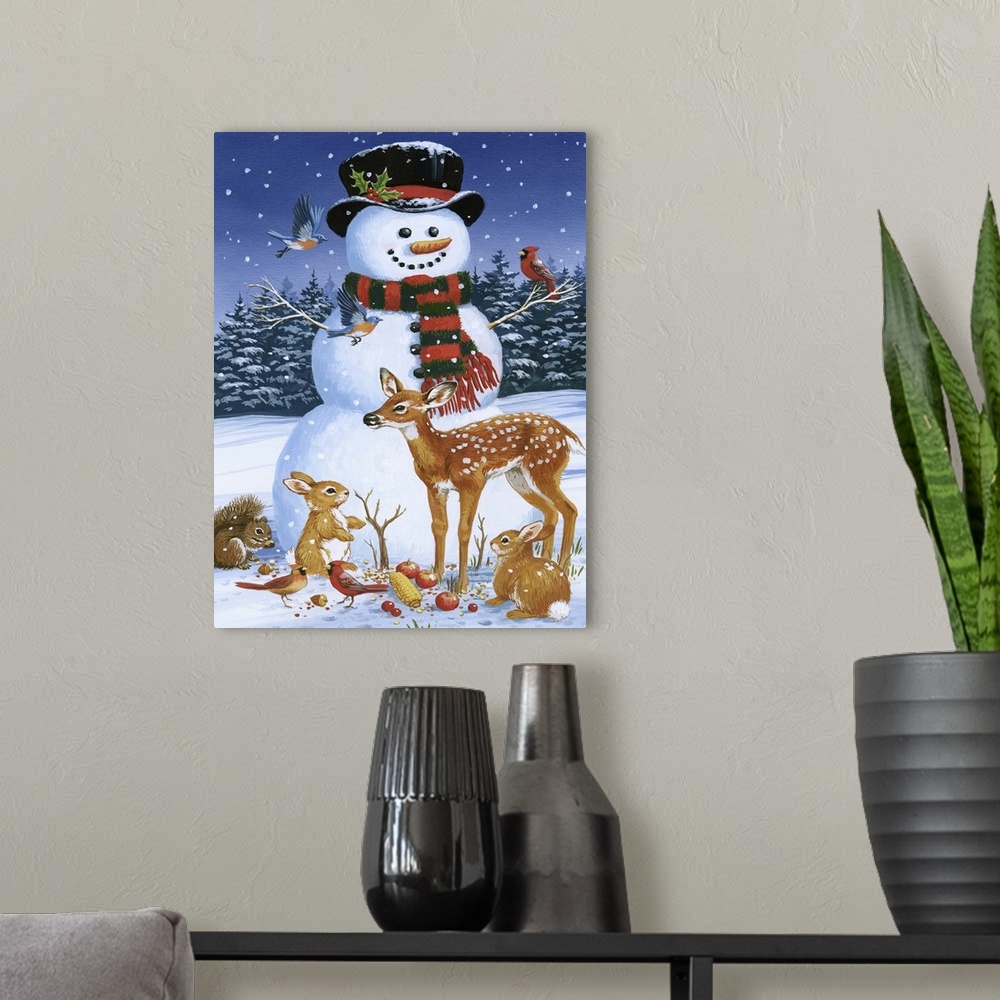 A modern room featuring Snowman With Friends
