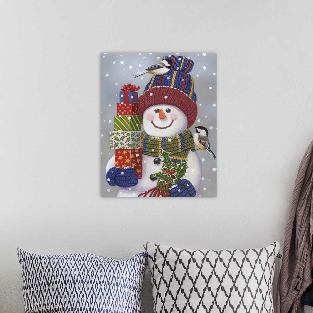 A bohemian room featuring Snowman With Presents