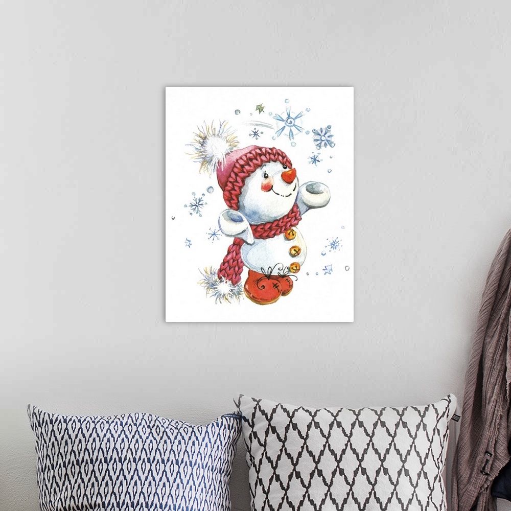 A bohemian room featuring Snowman with Snow
