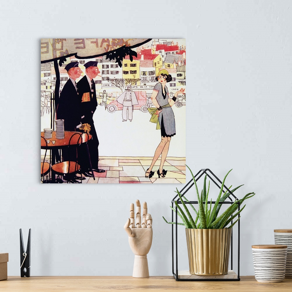 A bohemian room featuring Paris 1925 Solders French Lady, vintage Paris poster